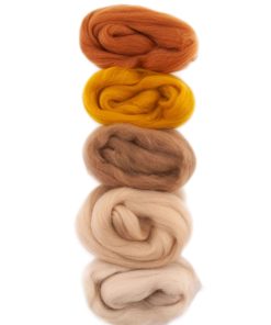 Europese Merino Lontwol 50 gr – Kleurset 9 – Light Brown