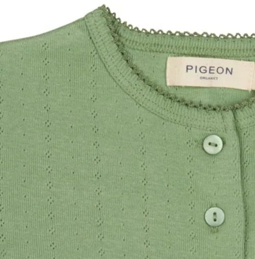 Pointelle vestje organic groen (Pigeon Organics) - Afbeelding 2